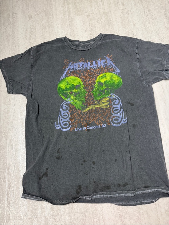 Metallica Other - Metallica band tee Live In Concert 92 Graphic T-Shirt - Green Skull